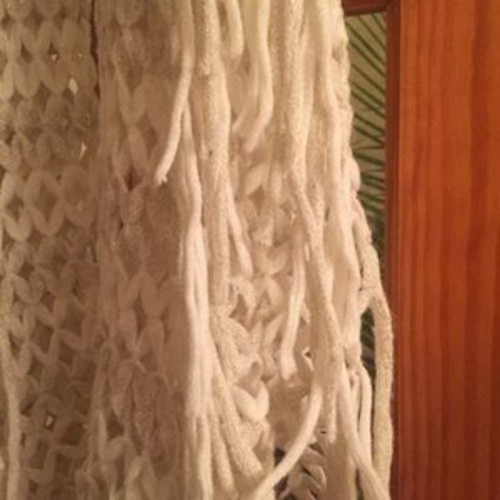 Free People Cream Crochet Blanket Wrap/Scarf - Picture 3 of 4